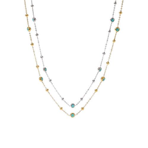 ステンレス鋼のジュエリーネックレス, 304ステンレススチール, とともに ターコイズ, メッキ, ファッションジュエリー & 女性用, 無色, 売り手 パソコン