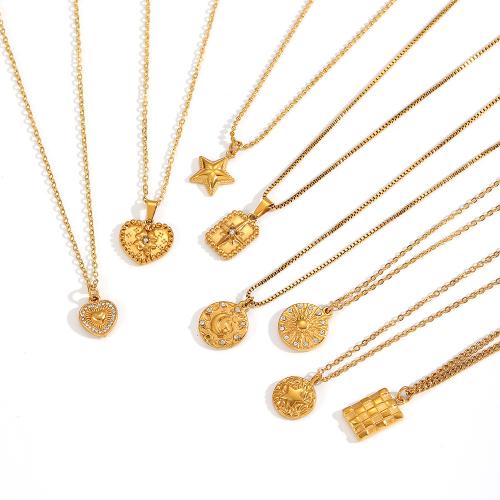 ステンレス鋼のジュエリーネックレス, 304ステンレススチール, メッキ, ファッションジュエリー & ライン石のある, 無色, 売り手 パソコン