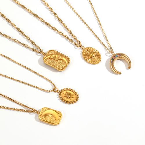 ステンレス鋼のジュエリーネックレス, 304ステンレススチール, 真空イオンプレーティング, ファッションジュエリー & ライン石のある, 金色, 売り手 パソコン