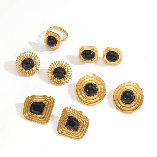 Boucle en acier inoxydable zircons cubiques, Acier inoxydable 304, Placage, bijoux de mode & pavé de micro zircon, plus de couleurs à choisir, Vendu par paire