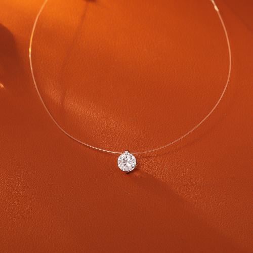 Fashion Necklace Jewelry, Fishing Line, with Moissanite, fashion jewelry & for woman cm 