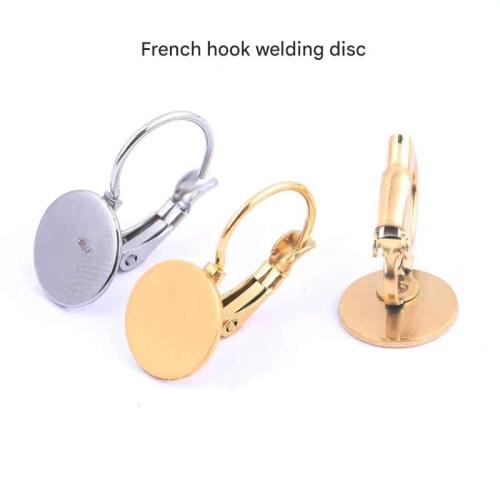 Acero inoxidable palanca trasera pendiente componente, acero inoxidable 304, chapado en color dorado, Bricolaje, más colores para la opción, 100PCs/Bolsa, Vendido por Bolsa