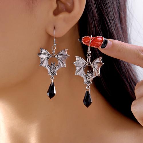 Crystal Drop Earring, Zinc Alloy, with Crystal, gold color plated, Halloween Design 