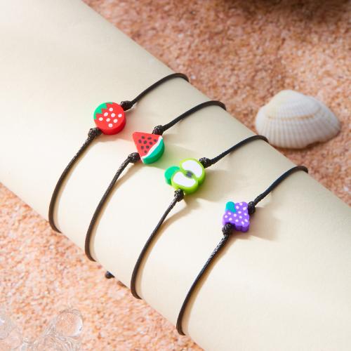 ポリマー粘土のブレスレット, ポリマークレイ, とともに ワックスコード, ゴールドメッキ, ファッションジュエリー, 無色, 売り手 パソコン