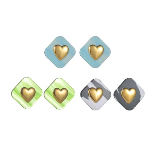 Серьги из нержавеющей стали, Нержавеющая сталь 304, с Акрил, Другое покрытие, ювелирные изделия моды & Женский, Много цветов для выбора, продается Пара