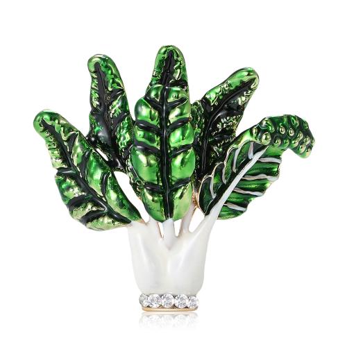 Broche émail, alliage de zinc, Chou, Placage, bijoux de mode & avec strass, couleurs mélangées, Vendu par PC