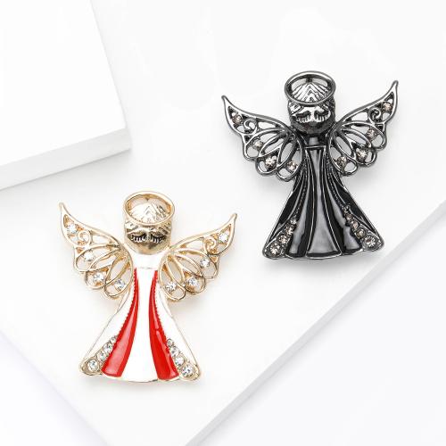 Broche émail, alliage de zinc, ange, Placage, bijoux de mode & avec strass, plus de couleurs à choisir, Vendu par PC