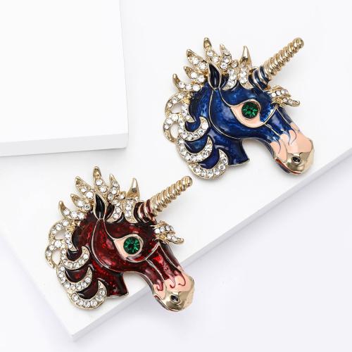 Broche émail, alliage de zinc, Licorne, Placage, bijoux de mode & avec strass, plus de couleurs à choisir, Vendu par PC