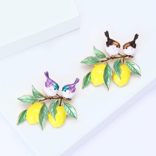 Broche émail, alliage de zinc, oiseau, Placage, bijoux de mode, plus de couleurs à choisir Vendu par PC