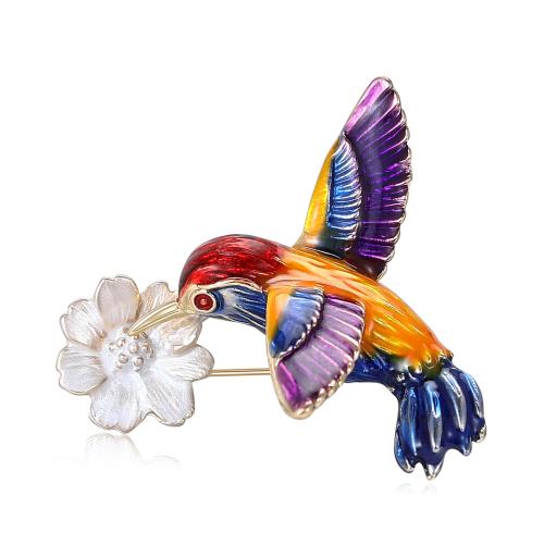 Broche émail, alliage de zinc, oiseau, Placage, bijoux de mode, plus de couleurs à choisir, Vendu par PC