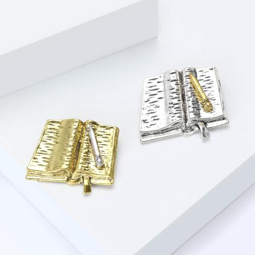 Zinc Alloy Jewelry Brooch, Book, plated, fashion jewelry 