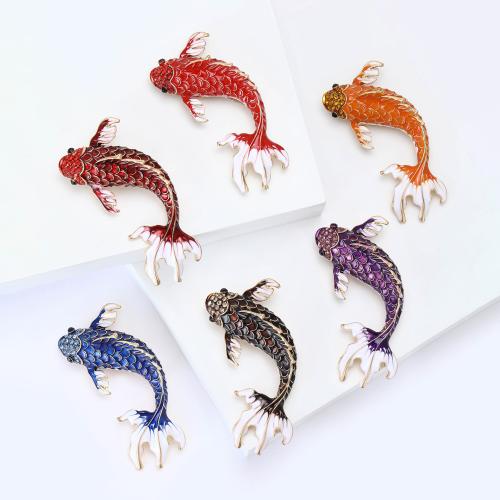 Broche émail, alliage de zinc, poisson, Placage, bijoux de mode & avec strass, plus de couleurs à choisir, Vendu par PC