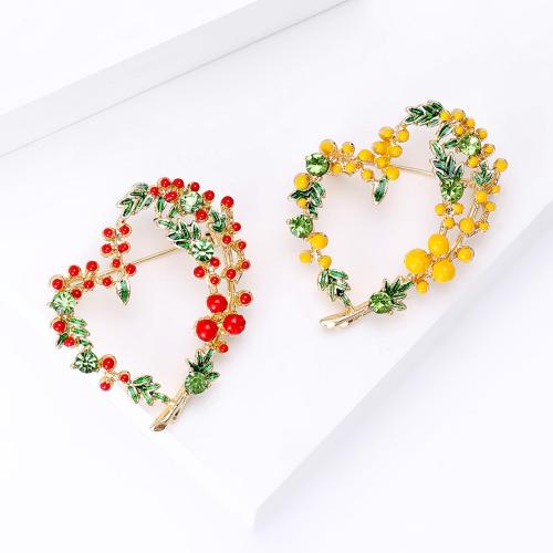 Broche émail, alliage de zinc, coeur, Placage, bijoux de mode, plus de couleurs à choisir, Vendu par PC