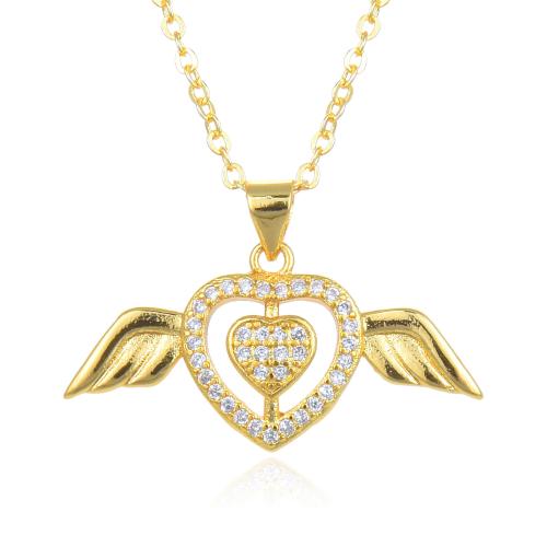 キュービックジルコンマイクロパヴェブラスネックレス, 銅, とともに 5cm エクステンダチェーン, マイクロパヴェジルコニア & 女性用 & くり抜き, 無色, 長さ:45 センチ, 売り手 パソコン