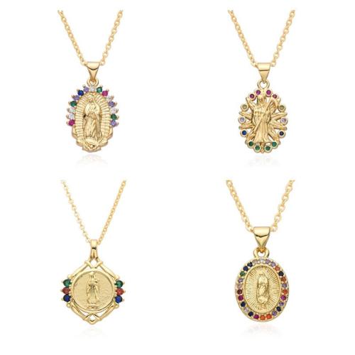 キュービックジルコンマイクロパヴェブラスネックレス, 銅, とともに 5cm エクステンダチェーン, 18Kゴールドメッキ, 異なるスタイルを選択 & マイクロパヴェジルコニア & 女性用, 長さ:45 センチ, 売り手 パソコン