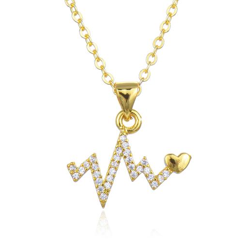 キュービックジルコンマイクロパヴェブラスネックレス, 銅, とともに 5cm エクステンダチェーン, ファッションジュエリー & マイクロパヴェジルコニア & 女性用, 無色, 長さ:45 センチ, 売り手 パソコン