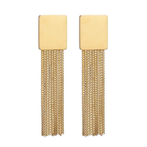 Fashion Fringe Boucles d'oreilles, Acier inoxydable 304, Placage, bijoux de mode & pour femme, doré, Vendu par paire