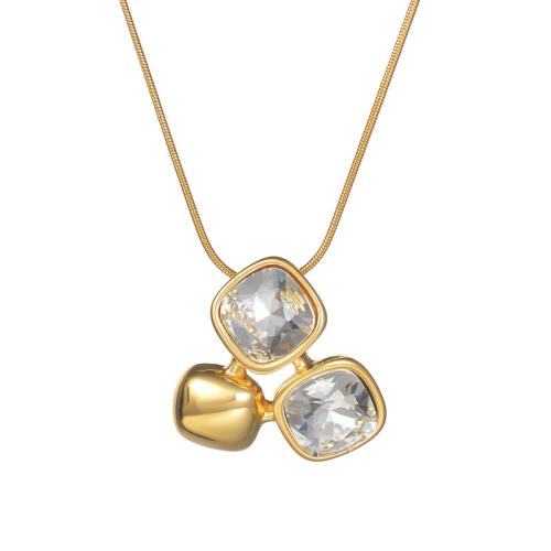 Cubic Zirconia Micro Pave Ensembles de bijoux en acier inoxydable, Acier inoxydable 304, cadre, Placage, styles différents pour le choix & pavé de micro zircon & pour femme, doré, Vendu par PC