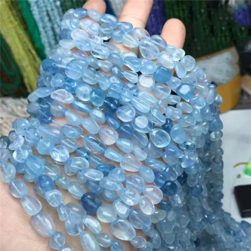 Perles aigue-marine, pepite, Naturel & DIY, beads length 8-10mm Environ 35-40 cm, Vendu par brin