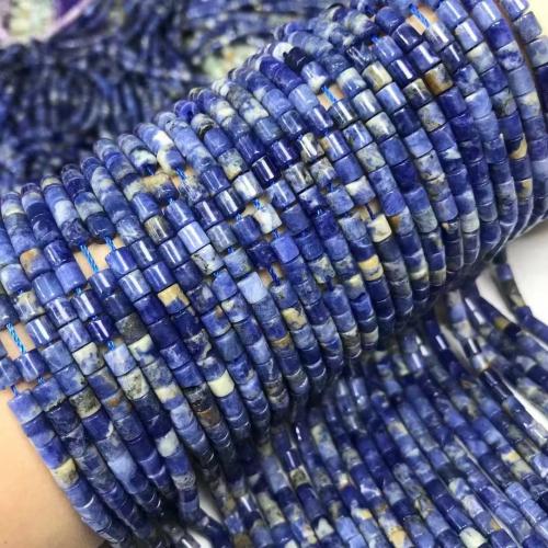 Perles en sodalite, pilier, poli, naturel & DIY Environ 35-40 cm, Vendu par brin