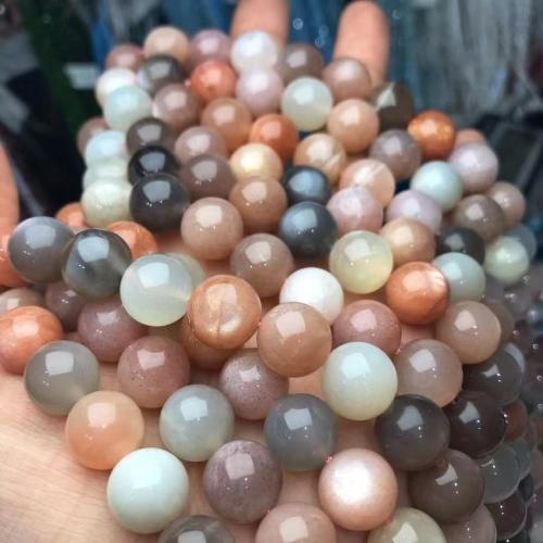 Perles Pierre de lune, Moonstone, Rond, poli, naturel & DIY & normes différentes pour le choix Environ 35-40 cm, Vendu par brin