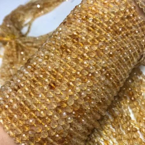Cristal en jaune naturelles, perles de citrine, DIY & facettes, 4.5mm Environ 35-40 cm, Vendu par brin