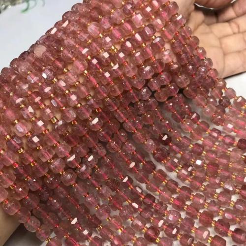 ストロベリークォーツ ビーズ, スクエアー, ナチュラル & DIY 長さ:約 35-40 センチ, 売り手 ストランド