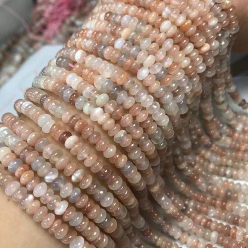 Perles Pierre de lune, Moonstone, abaque, naturel & DIY & normes différentes pour le choix, multicolore Environ 35-40 cm, Vendu par brin