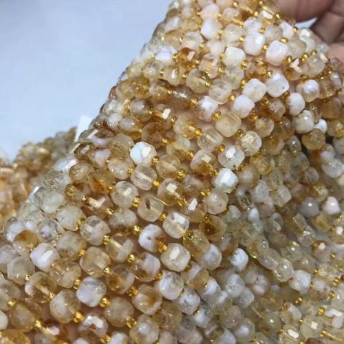 天然クォーツ ビーズ, スクエアー, ナチュラル & DIY, イエロー 長さ:約 35-40 センチ, 売り手 ストランド
