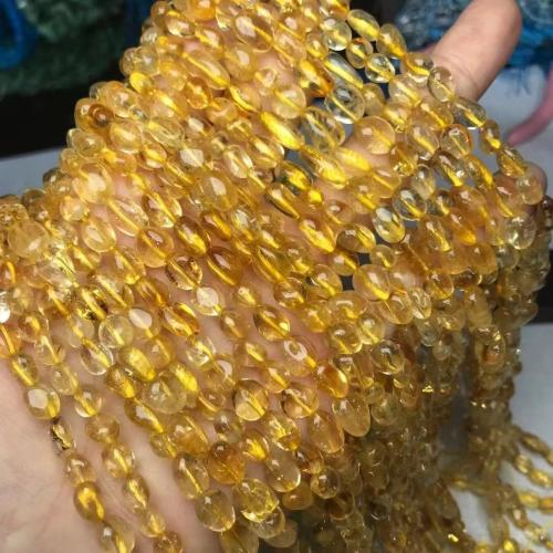 Cristal en jaune naturelles, perles de citrine, pepite, DIY, 8mm Environ 35-40 cm, Vendu par brin
