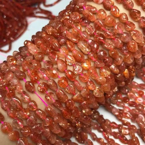 Perles de pierre gemme unique, Fraise dorée, pepite, naturel & DIY Environ 35-40 cm, Vendu par brin