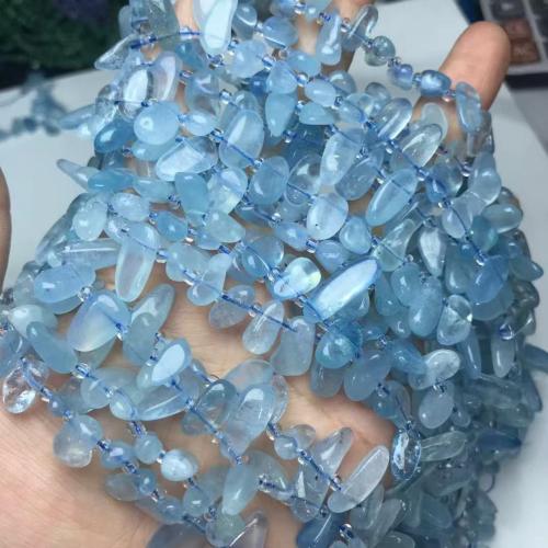 Perles aigue-marine, larme, naturel & DIY, beads length 10-15mm Environ 35-40 cm, Vendu par brin