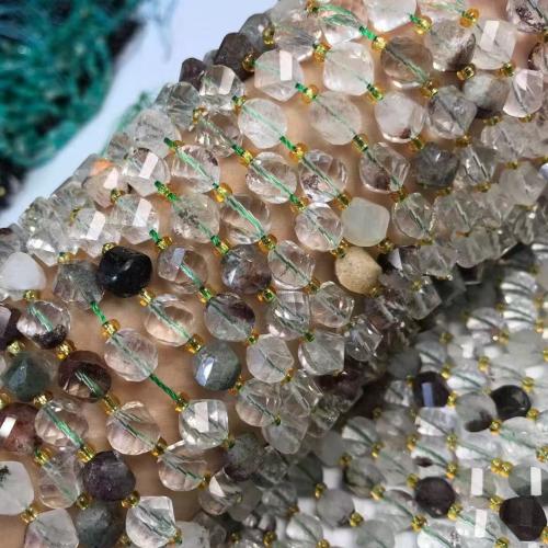 Perles en Quartz de fantôme, Quartz Phantom Vert, Citrouille, naturel & DIY & spirale Environ 35-40 cm, Vendu par brin