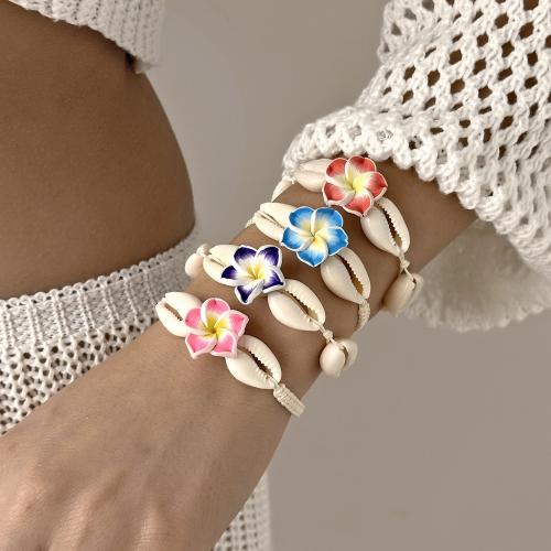 ポリマー粘土のブレスレット, 亜鉛合金, とともに ポリマークレイ & ワックスコード, ゴールドメッキ, ファッションジュエリー, 無色, 売り手 パソコン