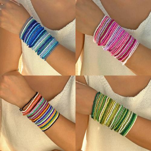 Glas Samen Armbänder, Seedbead, goldfarben plattiert, Modeschmuck & mit Strass, keine, 30PCs/setzen, verkauft von setzen