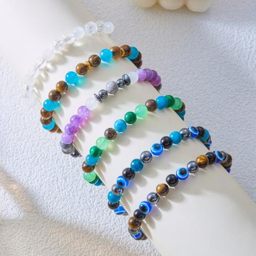 Edelstein Armbänder, Naturstein, mit Kristall, goldfarben plattiert, Modeschmuck, keine, verkauft von PC