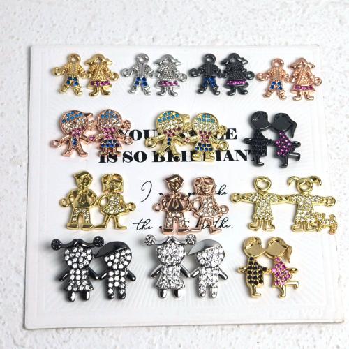 Цирконий Микро вымощает Латунный разъем, Латунь, Другое покрытие, ювелирные изделия моды & инкрустированное микро кубического циркония, Много цветов для выбора, продается PC