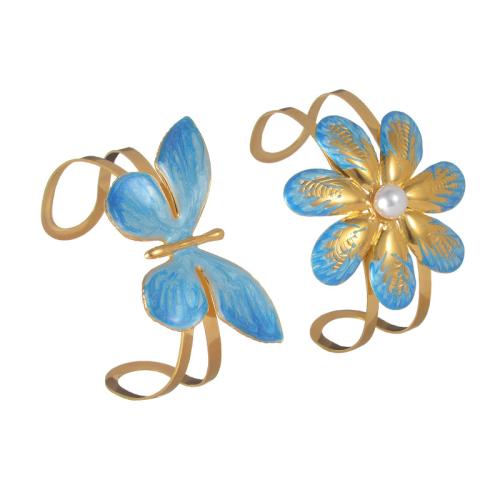 Bracelet en acier inoxydable, Acier inoxydable 304, Placage de couleur d'or, styles différents pour le choix & pour femme & émail & creux, Vendu par PC