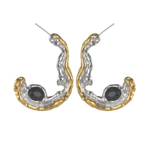 clou d'oreille en acier inoxydable avec stras, Acier inoxydable 304, Placage, bijoux de mode & pour femme & avec strass, plus de couleurs à choisir, Vendu par paire
