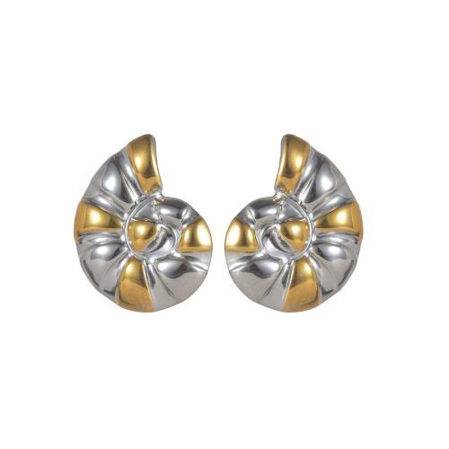 Серьги из нержавеющей стали, Нержавеющая сталь 304, Ракушка, Другое покрытие, ювелирные изделия моды & Женский & двухцветный, продается Пара