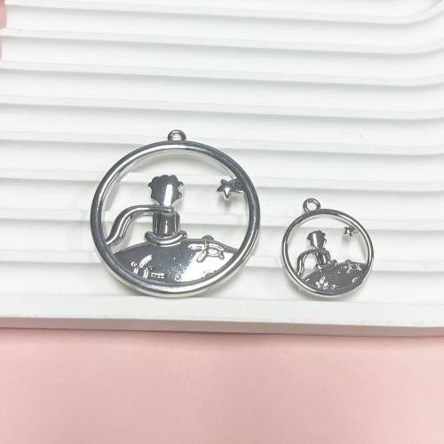 Colgantes de Aleación de Zinc en Forma Personaje, Esférico, chapado en color de plata, Bricolaje, plateado, 100PCs/Bolsa, Vendido por Bolsa