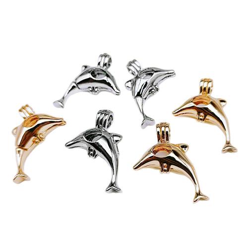 Zinc Alloy Animal Pendants, Brass, Dolphin, plated, DIY & hollow 