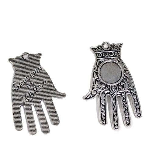Zinc Alloy main pendentifs, alliage de zinc, Placage de couleur argentée, DIY, argent Vendu par sac