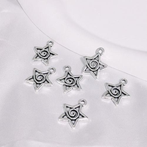 Pendentifs d'étoile en alliage zinc, alliage de zinc, Placage de couleur argentée, DIY, argent Vendu par sac