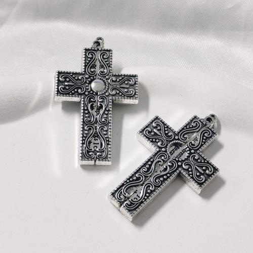 Colgantes de Aleación de Zinc en Forma Cruces, chapado en color de plata, Bricolaje, 100PCs/Bolsa, Vendido por Bolsa