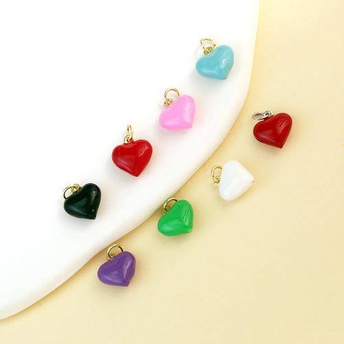 Emaille Messing Anhänger, Herz, plattiert, DIY, keine, verkauft von PC