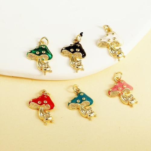 Emaille Messing Anhänger, Pilz, plattiert, DIY, keine, verkauft von PC