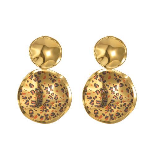 Boucle d'oreille goutte inox, Acier inoxydable 304, Placage, styles différents pour le choix & pour femme & émail, doré, Vendu par paire