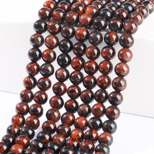 Perles de pierre gemme unique, Obsidienne rouge, Rond, poli, DIY, 8mm Environ 35-38 cm, Vendu par brin