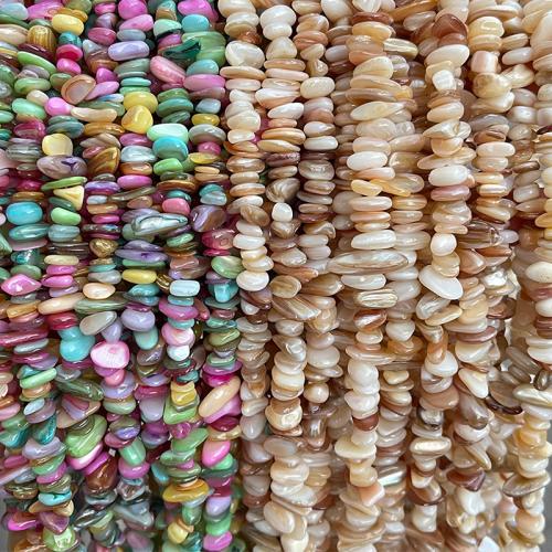 Gefärbte Muschelperlen, Muschel, Unregelmäßige, poliert, DIY, keine, beads size 5-8mm, Länge:ca. 80 cm, ca. 114PCs/Strang, verkauft von Strang